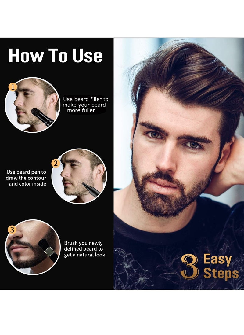 Generic Waterproof Double Headed Beard Filling Pen Set Black  - Image 4