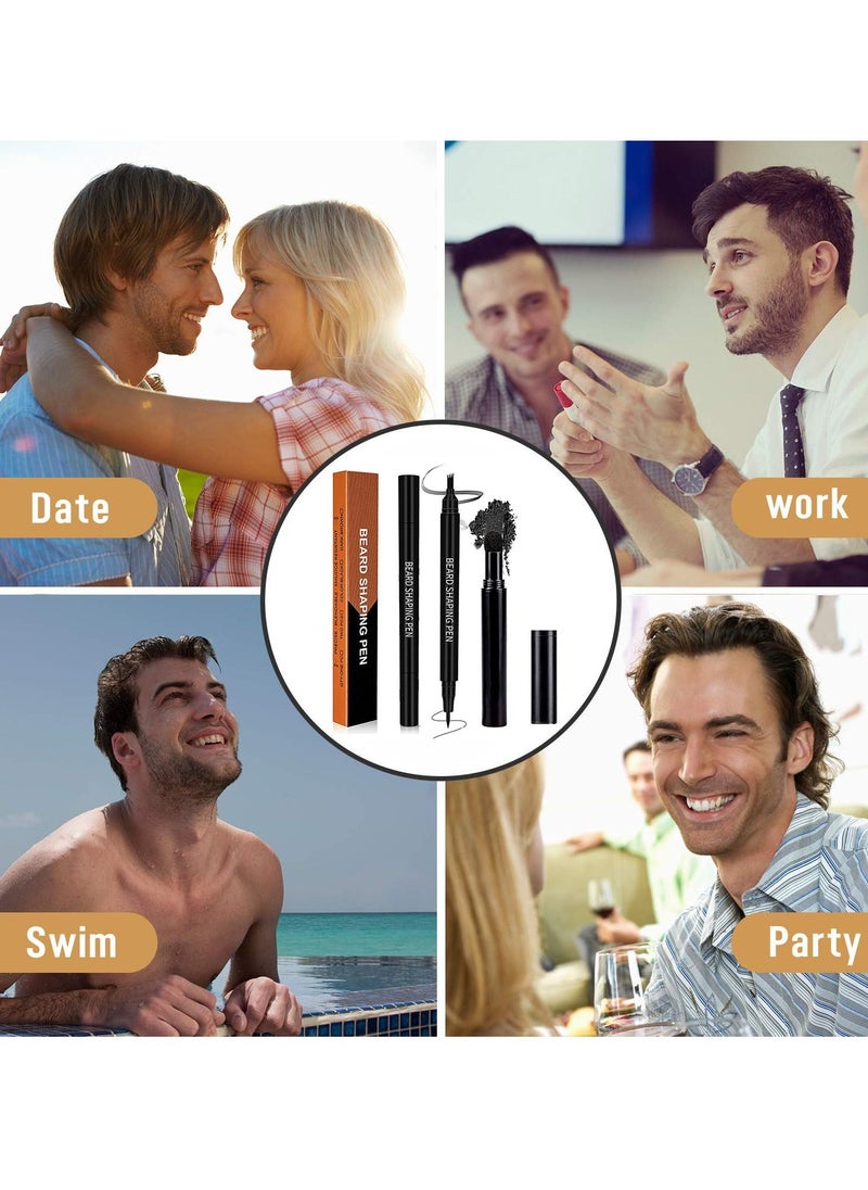 Generic Waterproof Double Headed Beard Filling Pen Set Black  - Image 5