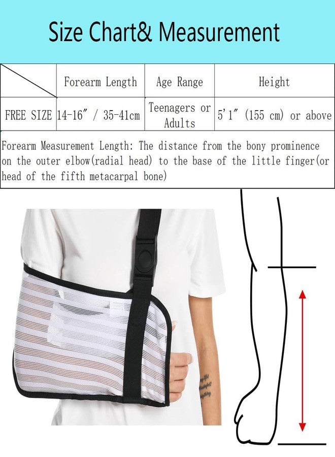 Ledhlth Arm Sling for Shoulder Elbow Waist Injury, Medical Shoulder Immobilizer with Removable Padded Strap, Breathable Arm Support Sling for Men Women, Mesh Brace for Torn Rotator Cuff,White - Image 2