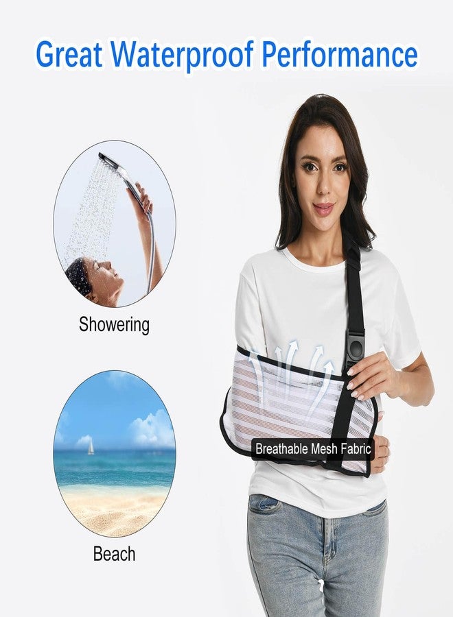 Ledhlth Arm Sling for Shoulder Elbow Waist Injury, Medical Shoulder Immobilizer with Removable Padded Strap, Breathable Arm Support Sling for Men Women, Mesh Brace for Torn Rotator Cuff,White - Image 5
