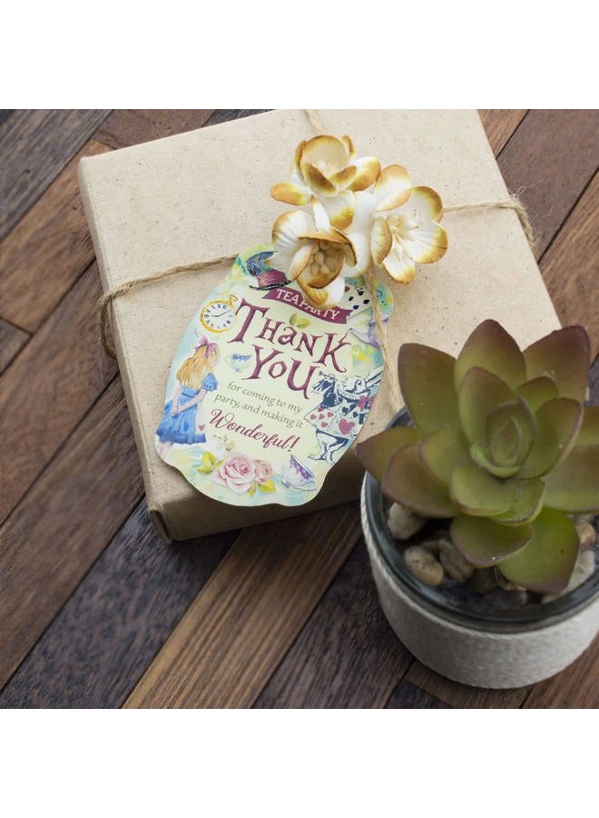 Summer-Ray.com Summer-Ray 50pcs Alice in The Wonderland Theme Thank You Gift Tag Favor Tags - Image 3