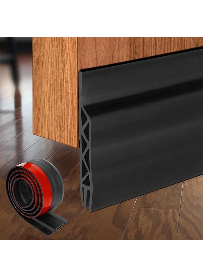 erorex Door Draft Stopper 120 Cm Length Under Door Seal Door Sweep For Exterior And Interior Doors Door Bottom Draft Blocker Dust And Noise Insulation Weather Stripping Draft Guard Insulator Black - Image 1