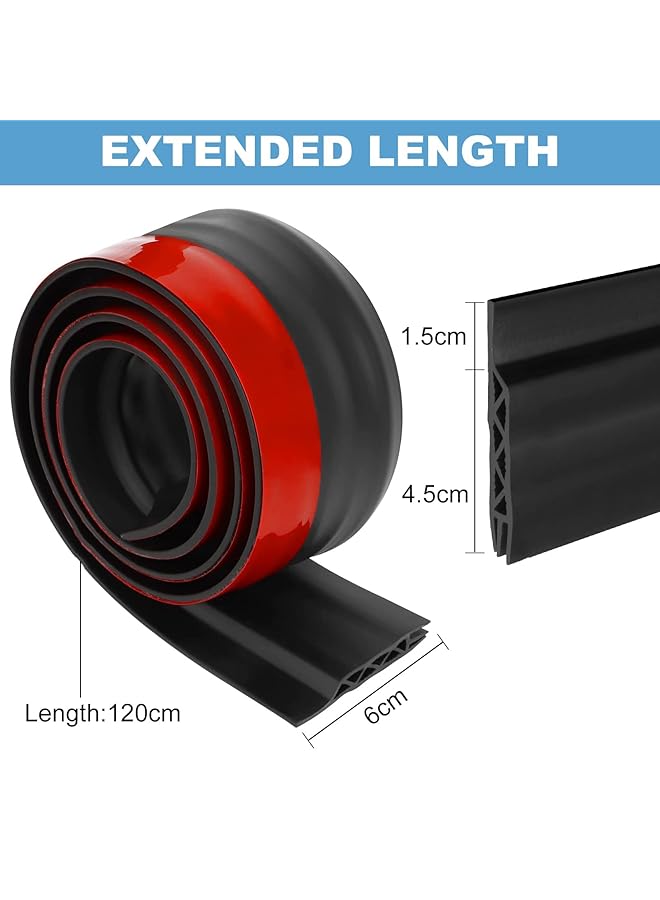 erorex Door Draft Stopper 120 Cm Length Under Door Seal Door Sweep For Exterior And Interior Doors Door Bottom Draft Blocker Dust And Noise Insulation Weather Stripping Draft Guard Insulator Black - Image 2