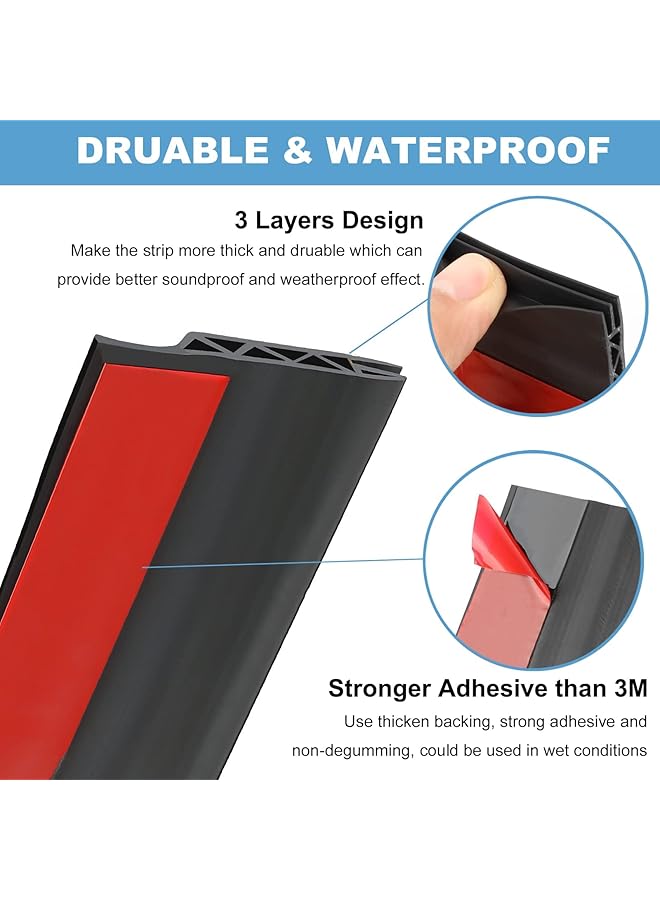 erorex Door Draft Stopper 120 Cm Length Under Door Seal Door Sweep For Exterior And Interior Doors Door Bottom Draft Blocker Dust And Noise Insulation Weather Stripping Draft Guard Insulator Black - Image 3