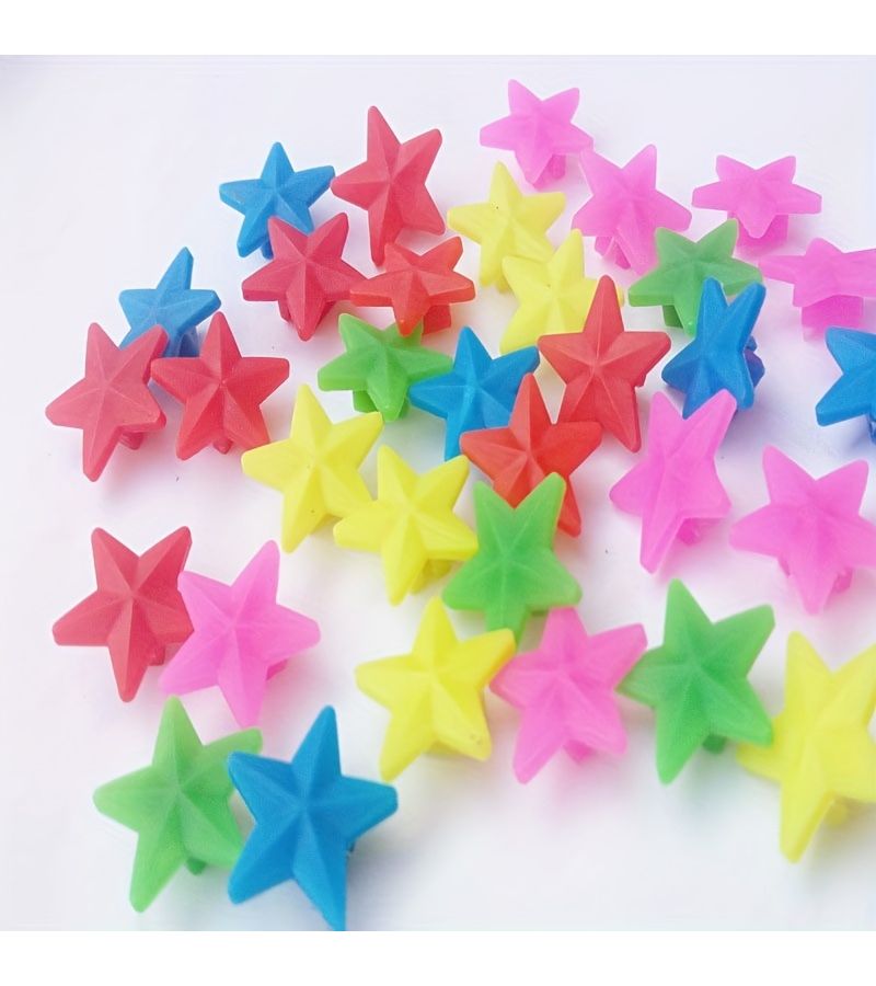 Mixed Color 36pcs Star Shaped Plastic Bicycle Spokes Beads Decor for Kids - Image 5