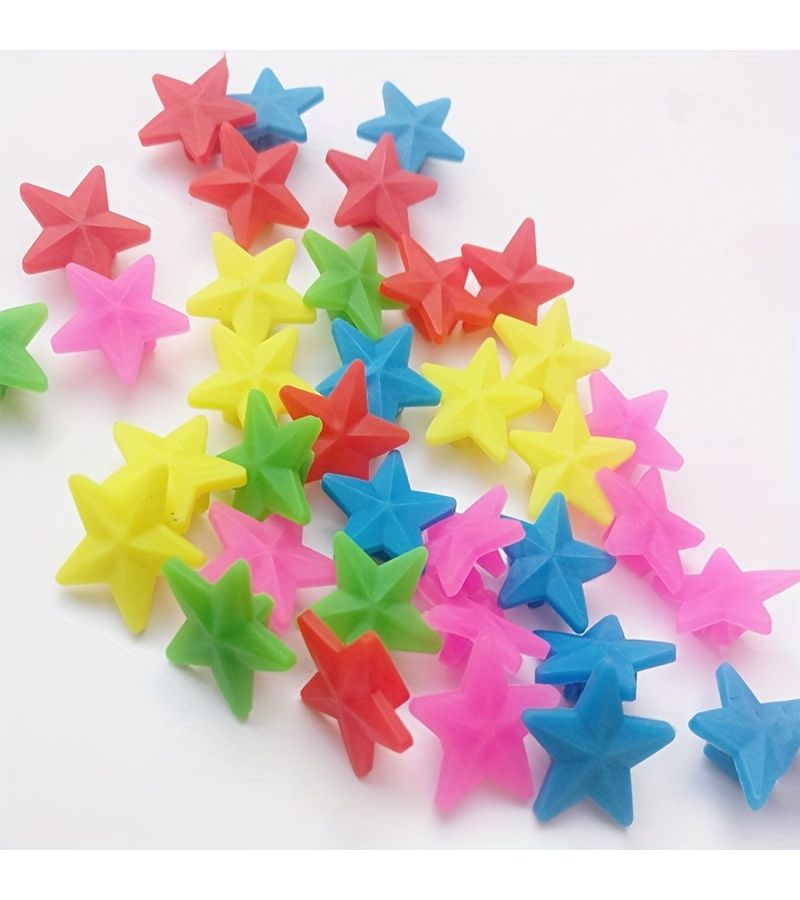 Mixed Color 36pcs Star Shaped Plastic Bicycle Spokes Beads Decor for Kids - Image 3