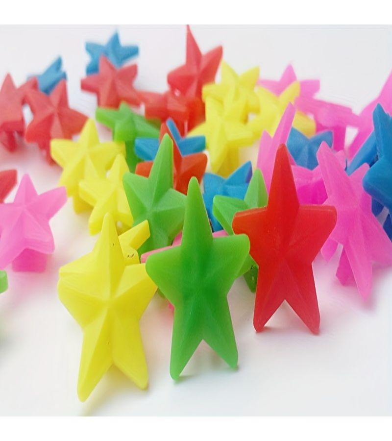 Mixed Color 36pcs Star Shaped Plastic Bicycle Spokes Beads Decor for Kids - Image 2
