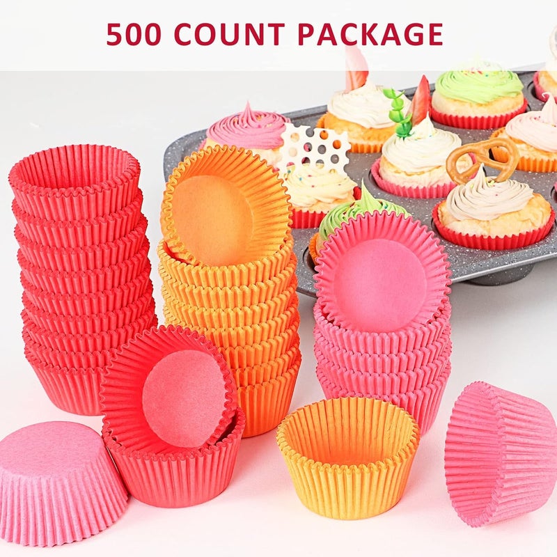 Caperci Standard Red Cupcake Muffin Liners 500-Count, No Smell, Food Grade & Grease-Proof Paper Baking Cups (Red) - Image 3