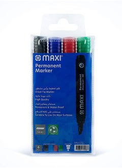 Maxi 4-Piece Permanent Marker Chisel Tip Multicolour  - Image 2