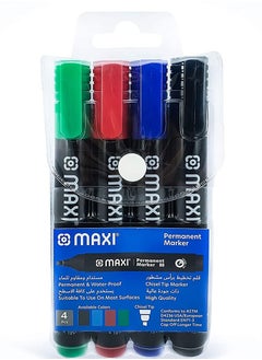Maxi 4-Piece Permanent Marker Chisel Tip Multicolour  - Image 1