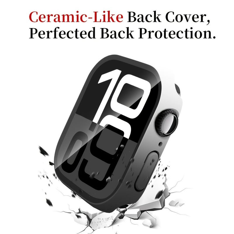 Two Tone Gradient Color Case With Tempered Glass Screen Protector For Apple Watch Series 10 42mm Yellow Green Slim Guard Bumper Full Coverage Hard PC Protective Cover HD Ultra Thin - Image 5