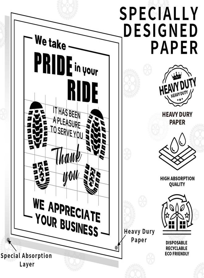 Ickimee 50Pcs Paper Floor Mats for Cars, Disposable White Automotive Floor Mats Kraft Paper, Waterproof Car Foot Pads Protective Papers, Thank You Mats for Car Detailing, Auto Dealership (20" x 16") - Image 2