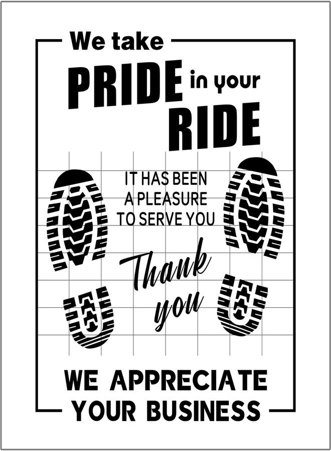 Ickimee 50Pcs Paper Floor Mats for Cars, Disposable White Automotive Floor Mats Kraft Paper, Waterproof Car Foot Pads Protective Papers, Thank You Mats for Car Detailing, Auto Dealership (20" x 16") - Image 1