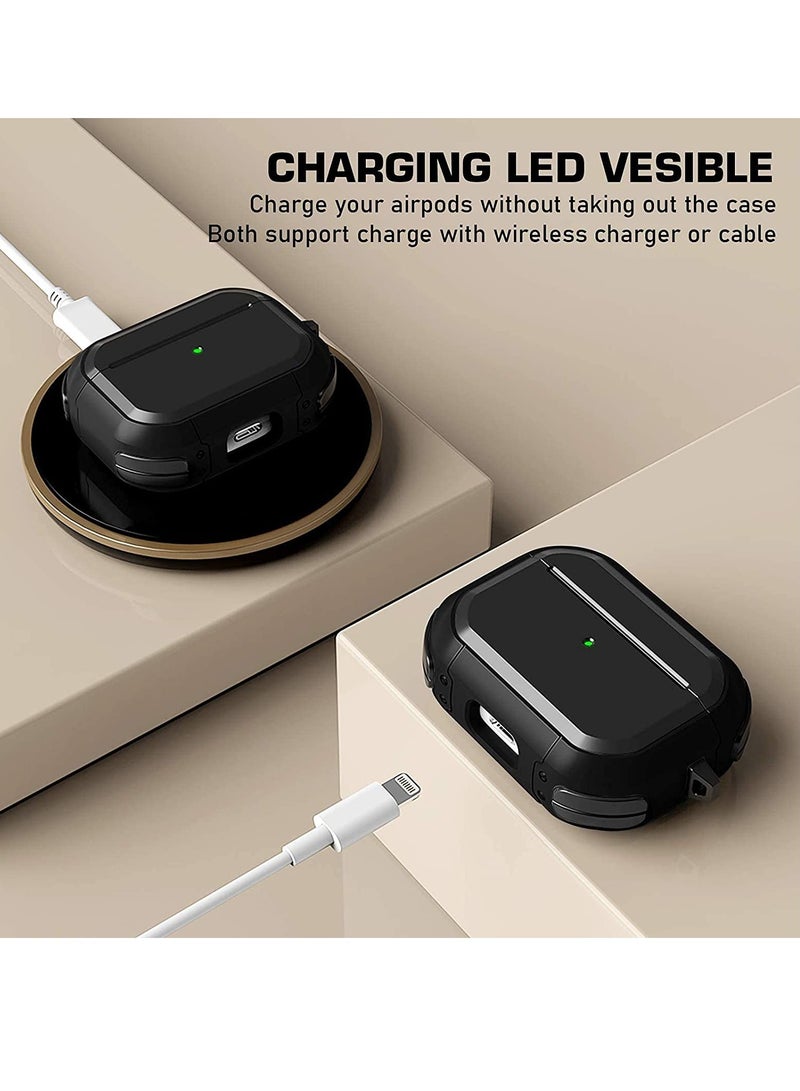 ELTRAZONE AirPods Pro Case Cover with Keychain Full Protective Shockproof Soft TPU Accessories Skin Compatible for Apple Airpods Pro Case for Women Men Girls Boys Front LED Visible - Image 3