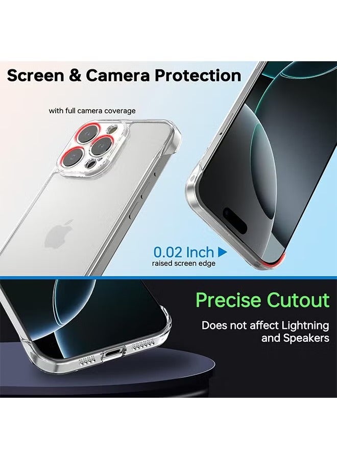 Frameless Phone Case Cover for iPhone 16 Pro, Ultra Thin Clear Hard PC Case Full Camera Coverage Shock Absorption Back Cover for iPhone 16 Pro, 6.3 inch - Clear - Image 4