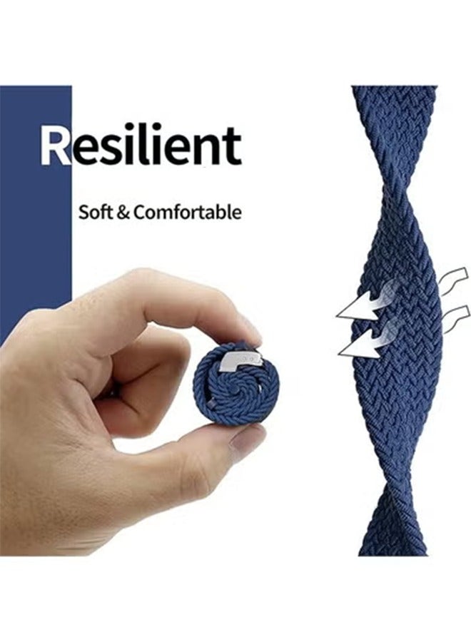 سوار أبل ووتش 38mm 40mm 41mm ، قابل للتعديل حزام مضفر ، 9 / 8 / 7 / 6 / SE / 5 / 4 / 3 / 2 / 1 قابل للسحب مرنة الرياضة سوار ( الأزرق ) - Image 2