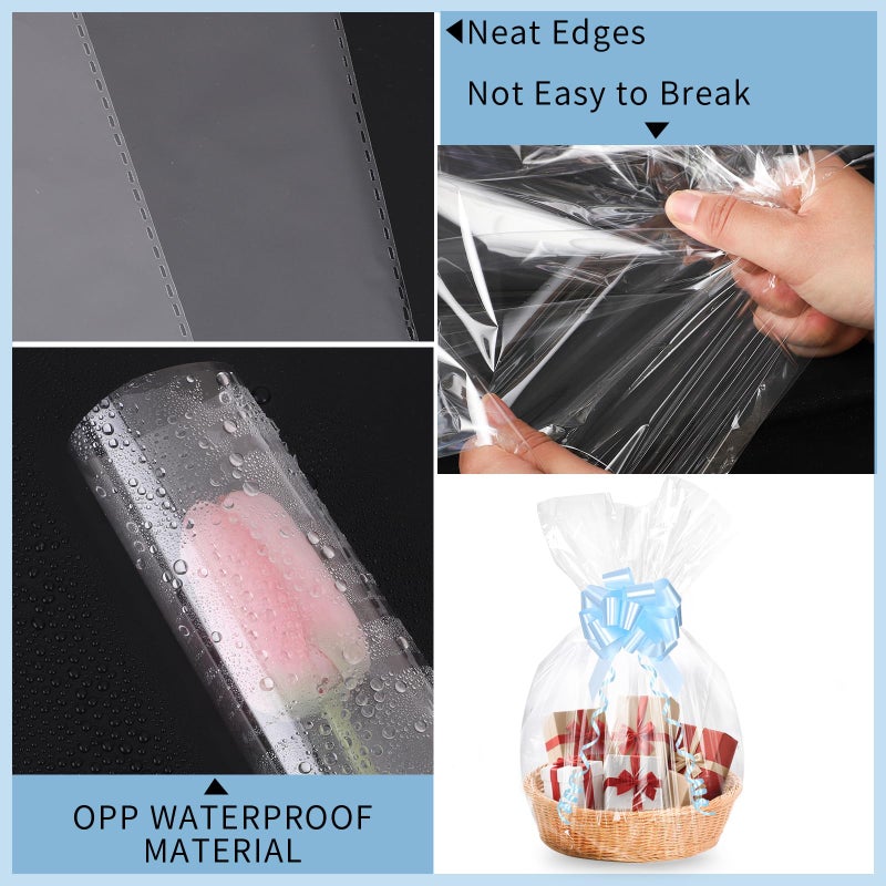 woric 12PCS Large Cellophane Bags 30x40 Inch Clear Cello Gift Bags Easter Cellophane Wrap for Easter Gift Baskets Decorations Candy Baby Bridal Shower Wedding Party favor Birthday - Image 4