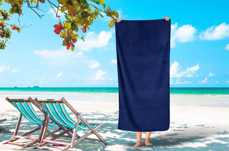 AMZ Large Beach Pool Towel 30x60 Oversized Cabana Stripe Hotel QualityLuxuriously Soft Absorbent Plush Towel - Image 1