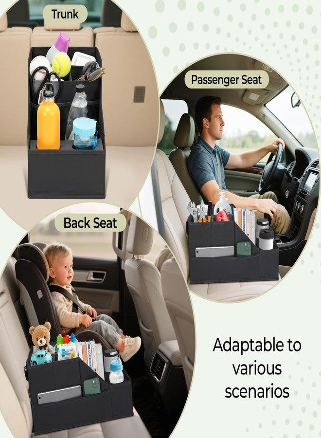 STORAGEIDEAS Car Seat Organizer Backseat Front Seat, Car Organizer With 12 Storage Compartments 2 Cup Holders, Snack Storage For Kids Baby, SUV Truck Van Collapsible Storage Bag For Travel, BK - Image 4