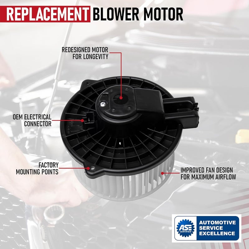 AA Ignition HVAC Heater Blower Motor with Fan Replacement by - Compatible with 2014-2018 Mazda 3 & 2013-2016 CX-5 with 2.0L, 2.5L - Replaces 700296, GHP961B10, KD4561B10, MA3126109 - Image 4
