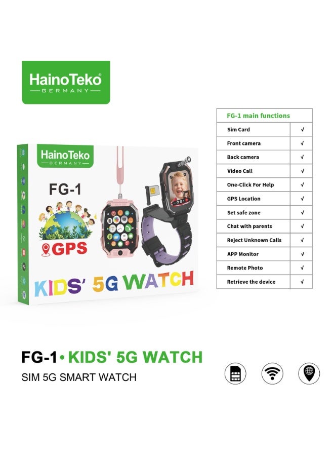 Haino Teko FG-1 Kids' 5G Smart Watch With SIM Card Support Front and Back Cameras - Image 2