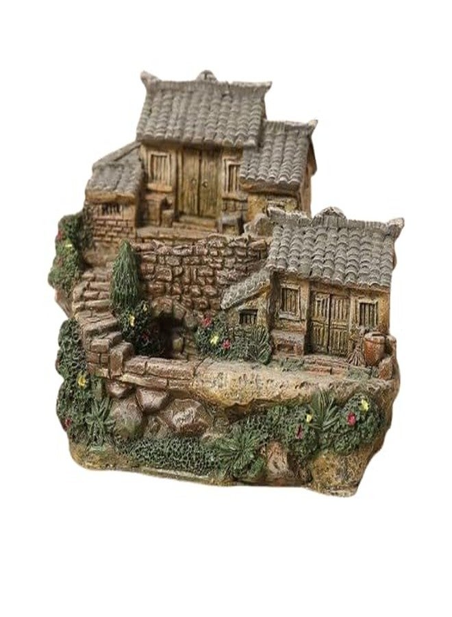 ROYAL FOUNTAIN Miniature Village House Model, Resin, Multi-Level Terraced Design with Tiled Roofs, 9.5 x 7 x 6.6 cm - Image 2