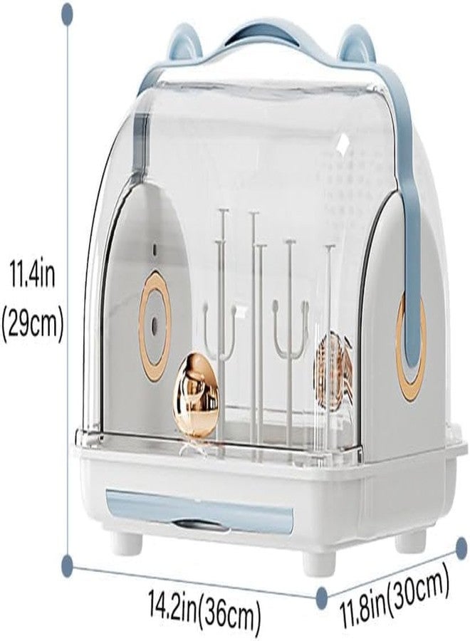 KEYOZA حامل تجفيف وتخزين زجاجات الرضاعة من كيوزا، صندوق تخزين كبير لزجاجات الرضاعة مع غطاء، منظم محمول لخزانة المطبخ، حامل زجاجات للأطفال الرضع والصغار، سهل التنظيف - Image 2