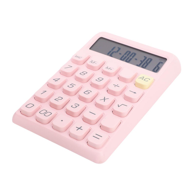 Pink Desktop Calculator With Large Buttons Clear LCD Display For Office School Business - Image 2
