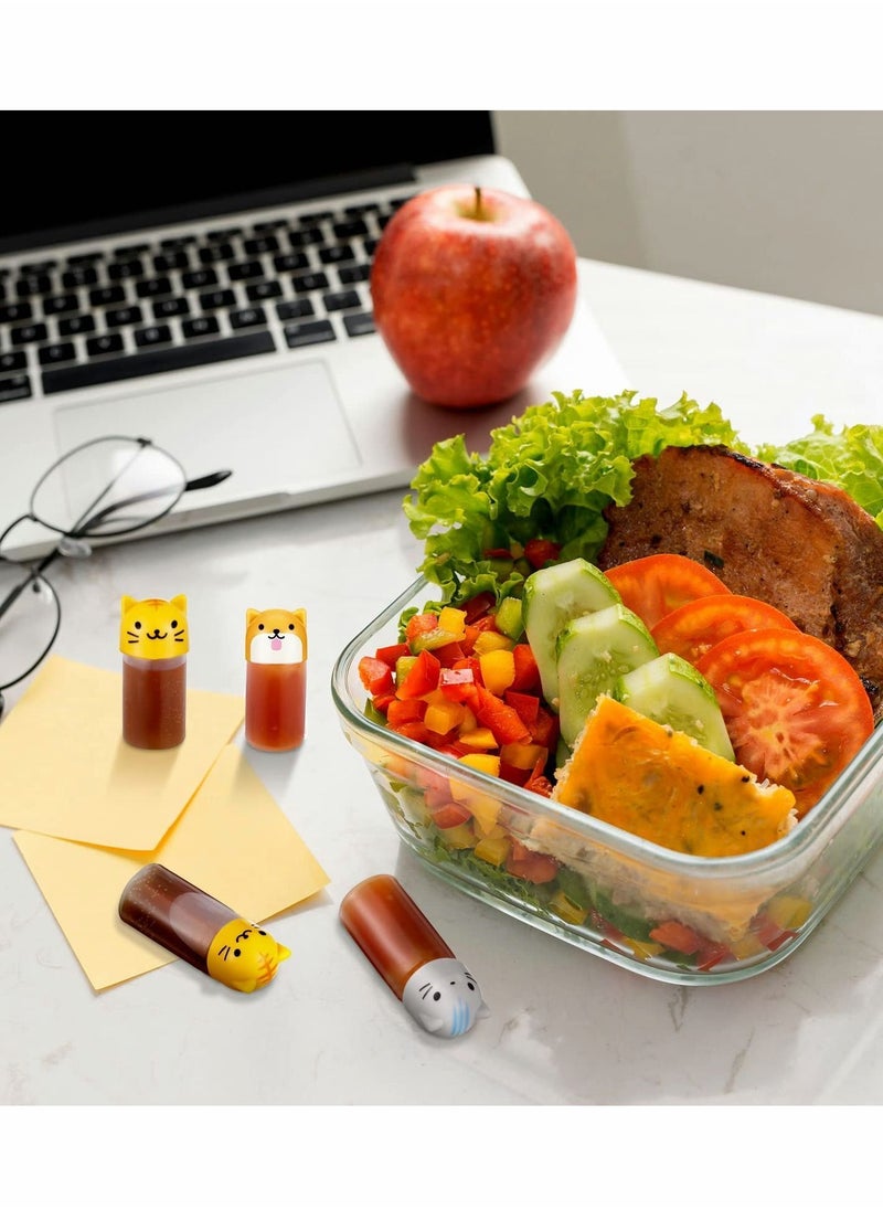 Y&D - Mini Condiment Bottle, Bento Accessories with Dropper Plastic Container, Cute Portable Animal Bottle Suitable for Soy Sauce Sugar Ketchup Salad Dressing (12 Pieces) - Image 1