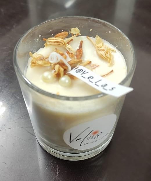 Velas Hand Crafted Soy Wax Scented Glass Candles Perfect for Home Decor Lighting Gifting Celebration Festivals GlassPetalMogra