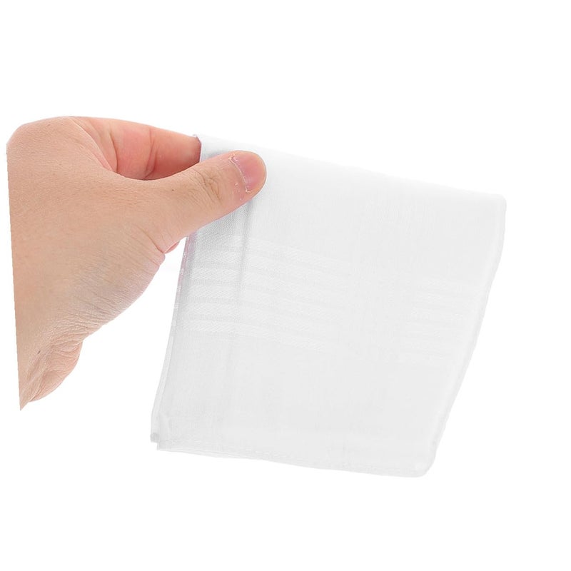 White Cotton Handkerchiefs 18 Pack Soft Reusable Pocket Squares Machine Washable - Image 5
