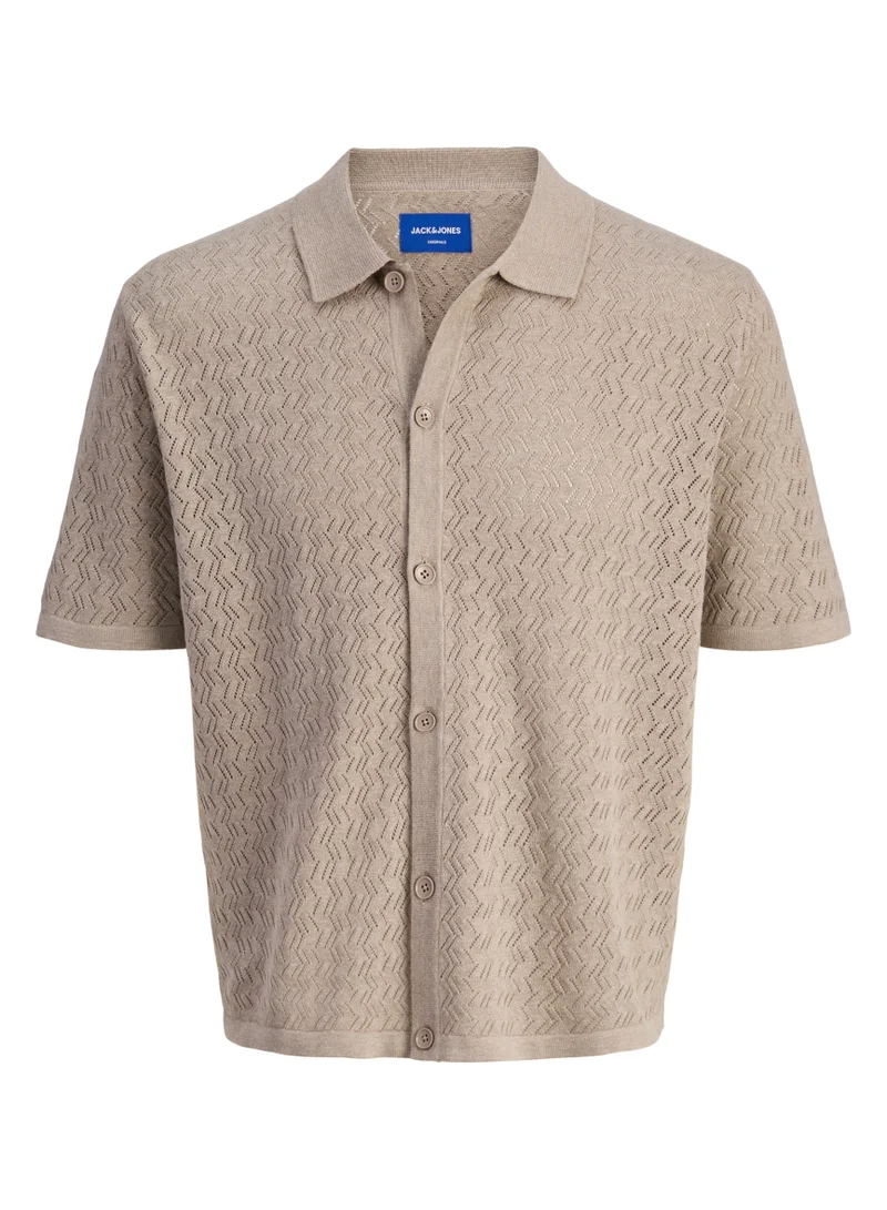 جاك اند جونز Knitted Short Sleeve Shirt