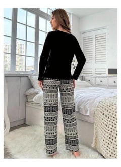 Generic Women Pajama Set Long Sleeves and Long Pants Pyjama 2 Piece Loungewear For Ladies  - Image 2
