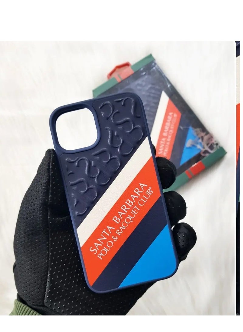 Santa Barabara Polo Santa Barbara Polo Case Apple  Franco Series Genuine Santa Barbara Leather Case Blue IPhone 13 Pro Max - Image 3
