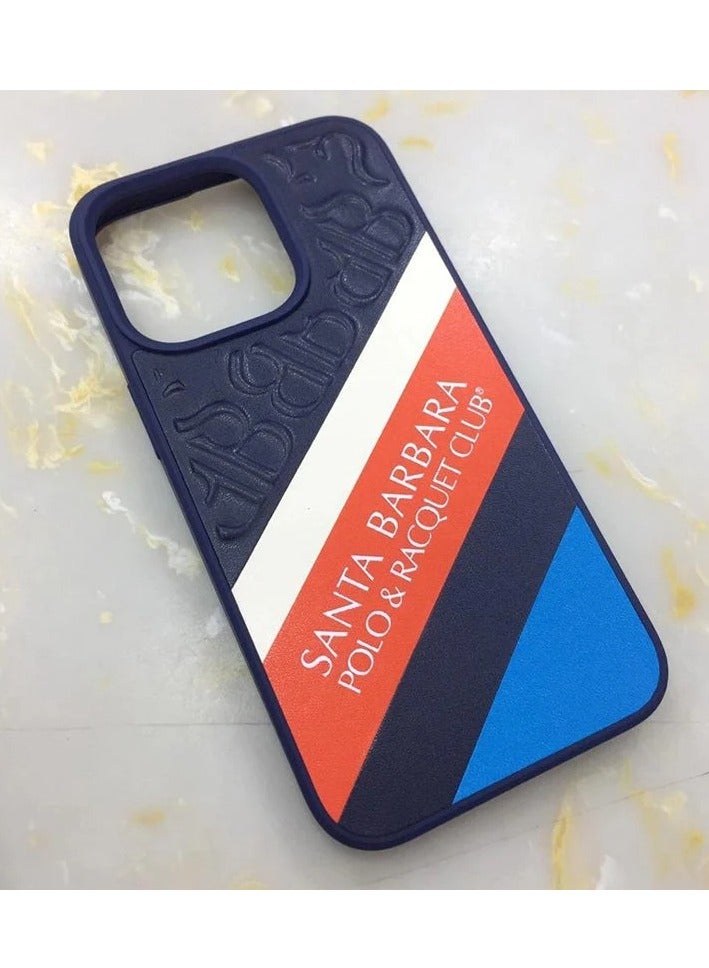 Santa Barabara Polo Santa Barbara Polo Case Apple  Franco Series Genuine Santa Barbara Leather Case Blue IPhone 13 Pro Max - Image 5
