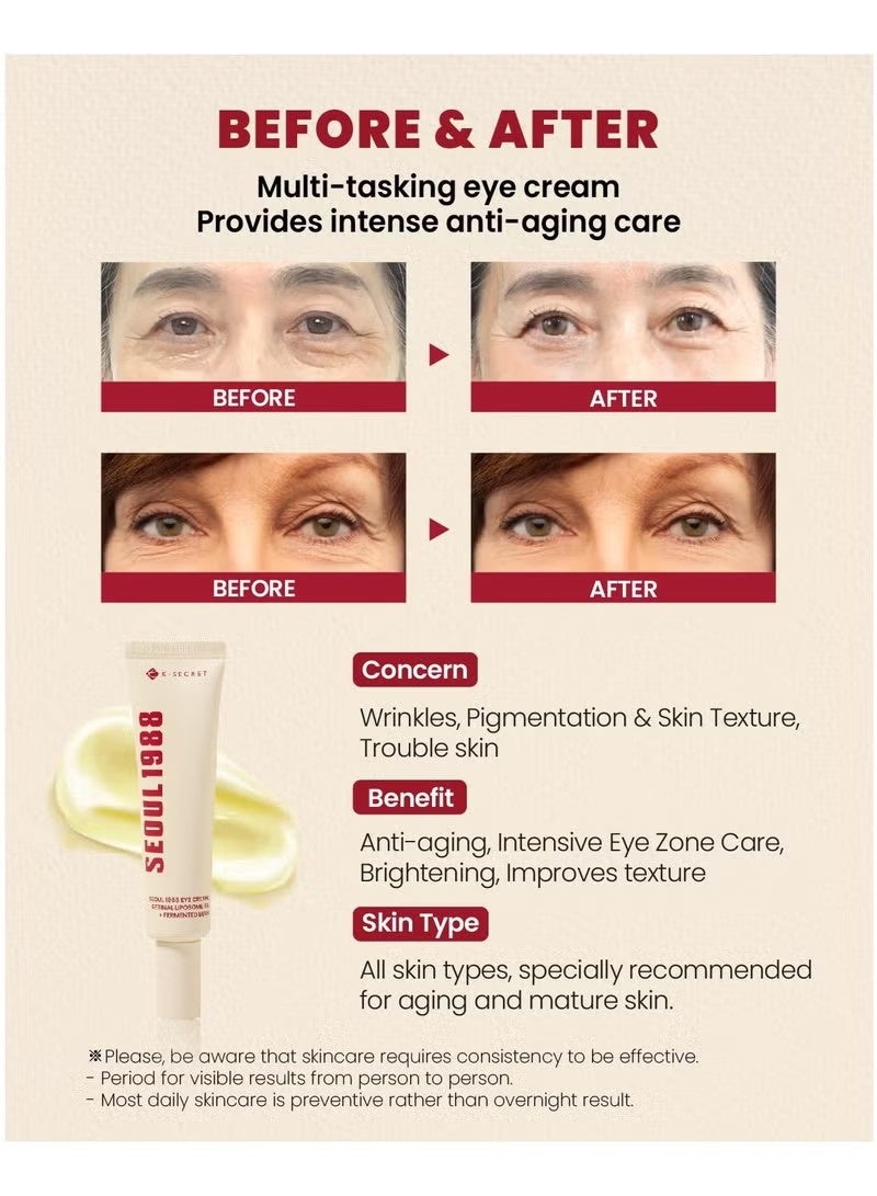 K-SECRET SEOUL 1988 Eye Cream 30ml, Retinal Liposome 4% + Fermented Bean - Image 3