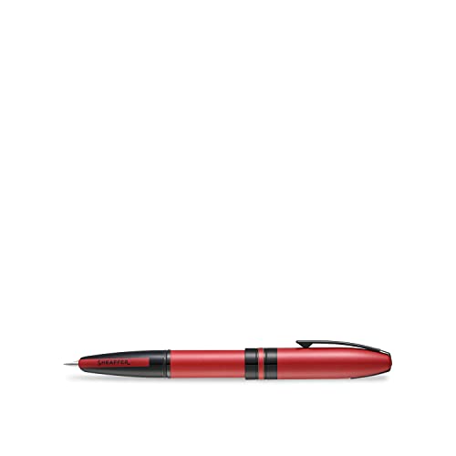 Sheaffer 9111 Icon Fountain Pen (Fine) - Metallic Red with Glossy Black PVD Trim - Image 5