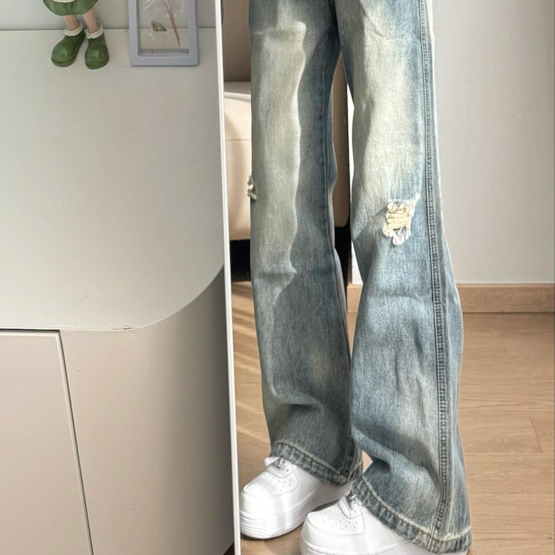 Unisex Classic Denim Jeans Loose Fit Daily Outdoor Wear - Image 1