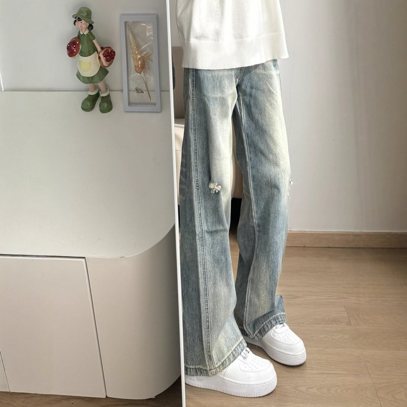 Unisex Classic Denim Jeans Loose Fit Daily Outdoor Wear - Image 4