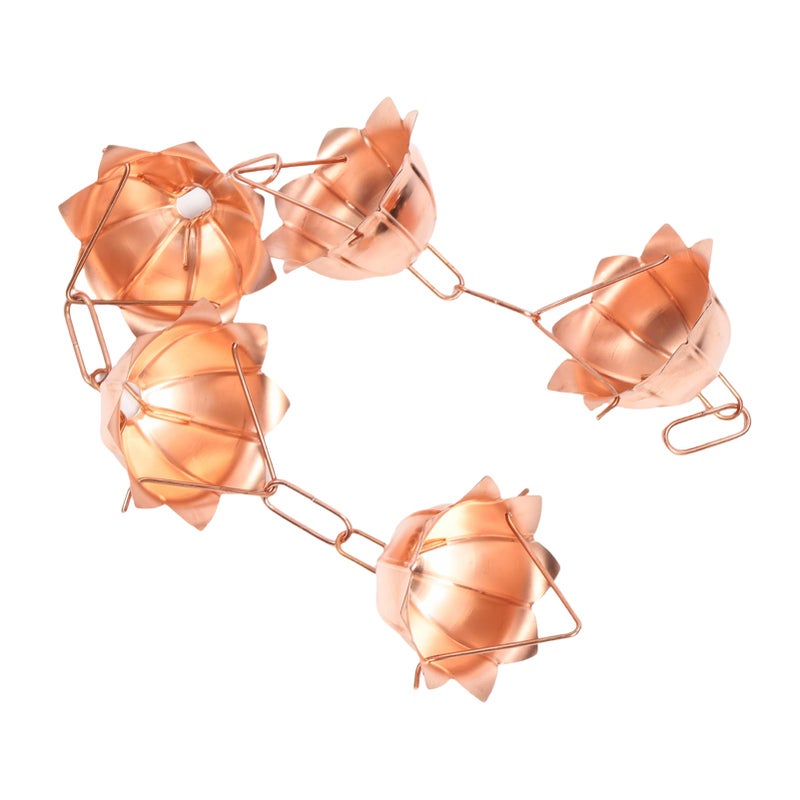 سلسلة مطر نحاسية بتصميم كوب زهري لتصريف المزاريب وزينة الحدائق على شكل بتلات - Image 5