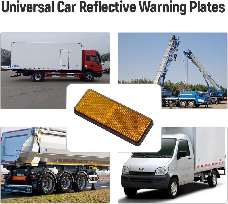 Yinaolan 10 Pack Yellow Self Adhesive Rectangle Reflectors - E11 Approved Road Safety Stick-on Reflectors - Image 5