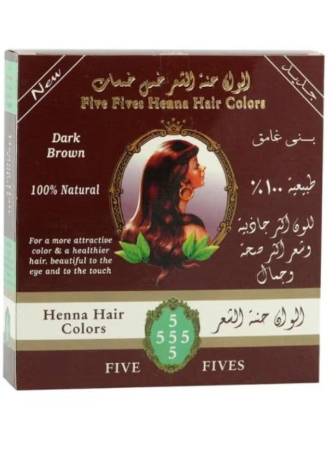 Five Fives Henna Five Fives Dark Brown Healthy and Strong Hair 100g - Image 1