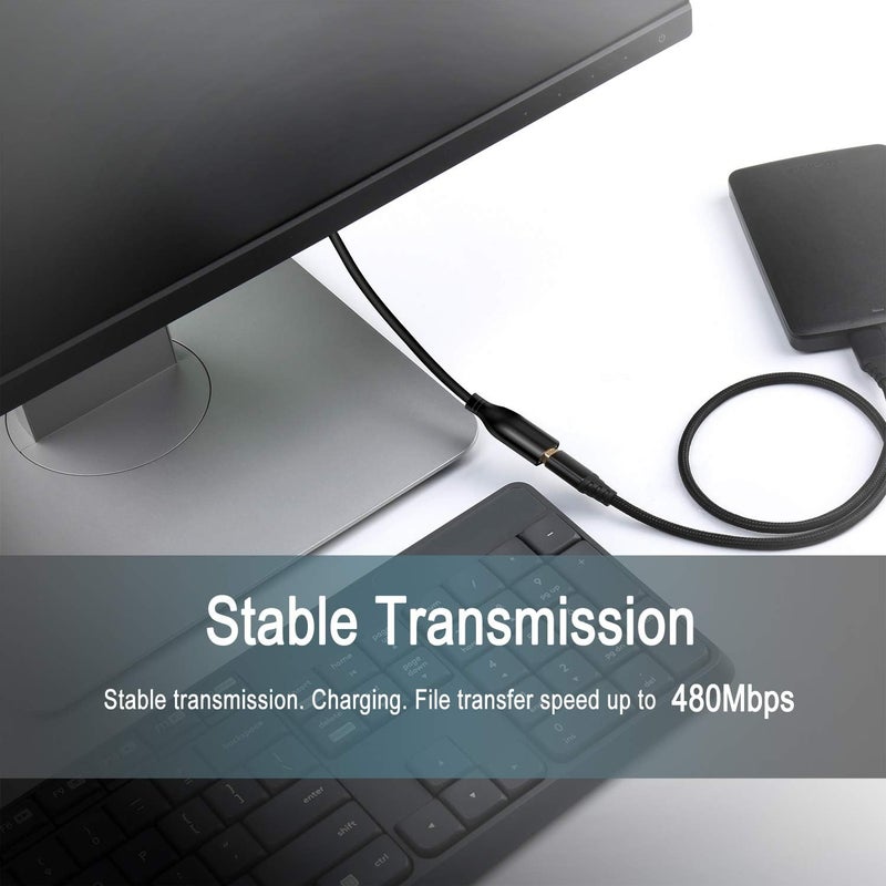 فاسجير كابل تمديد USB 2.0 من ، 2 عبوة [6 قدم/1.83 متر] - كابل موسع USB للشحن والمزامنة من ذكر A إلى أنثى (أسود، أسود) - Image 3