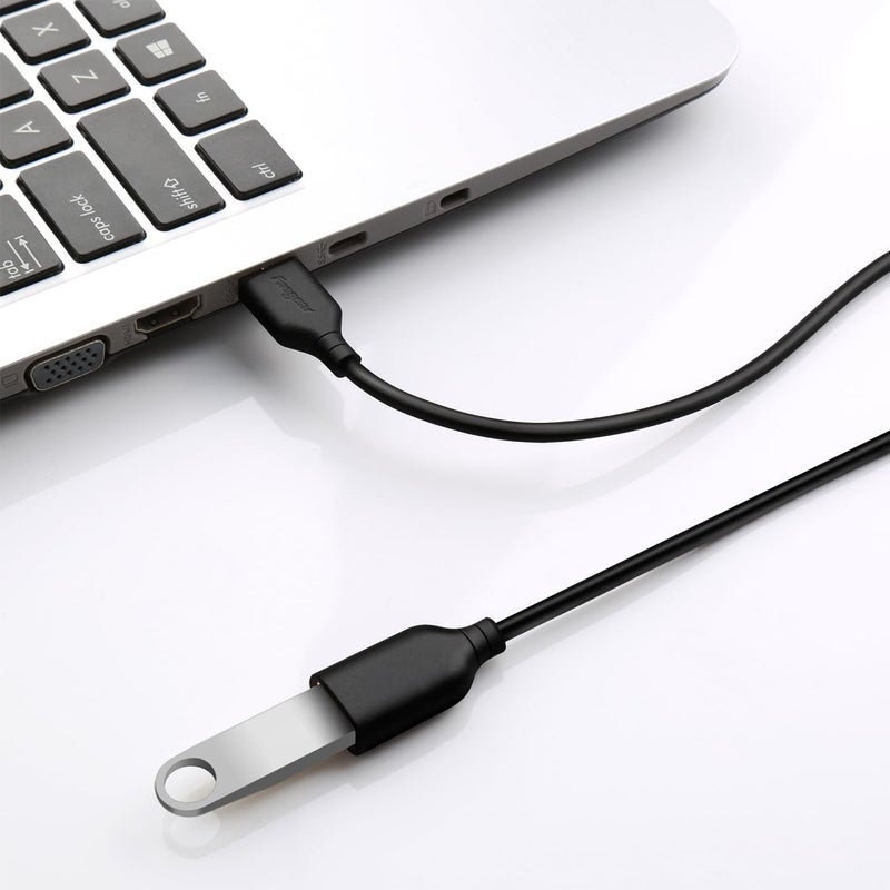 فاسجير كابل تمديد USB 2.0 من ، 2 عبوة [6 قدم/1.83 متر] - كابل موسع USB للشحن والمزامنة من ذكر A إلى أنثى (أسود، أسود) - Image 5