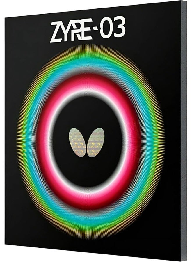Butterfly Zyre 03 Table Tennis Rubber Sheet - Black - 2.7 mm Sponge - Utilizing Ricosheet and Spring Sponge X Technologies - Made in Japan - Image 2
