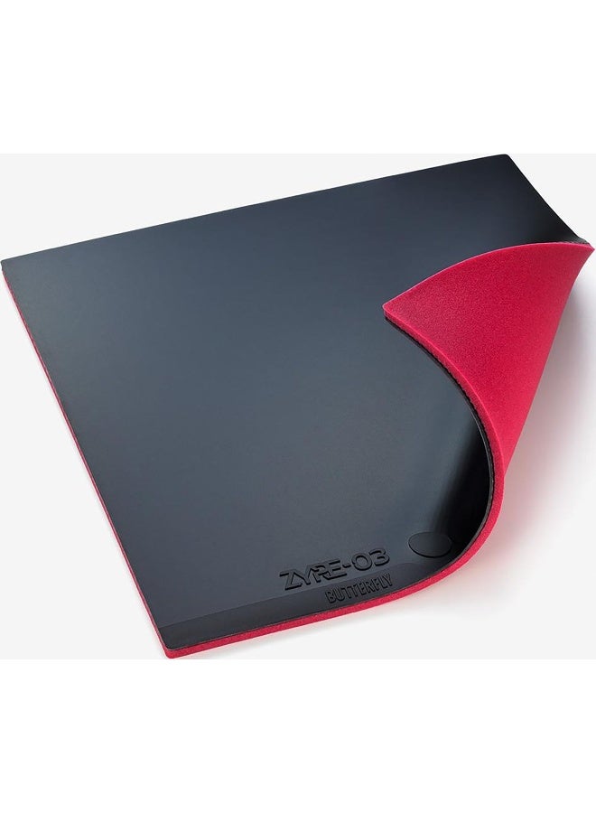 Butterfly Zyre 03 Table Tennis Rubber Sheet - Black - 2.7 mm Sponge - Utilizing Ricosheet and Spring Sponge X Technologies - Made in Japan - Image 4