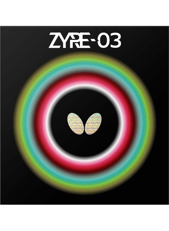 Butterfly Zyre 03 Table Tennis Rubber Sheet - Black - 2.7 mm Sponge - Utilizing Ricosheet and Spring Sponge X Technologies - Made in Japan - Image 1