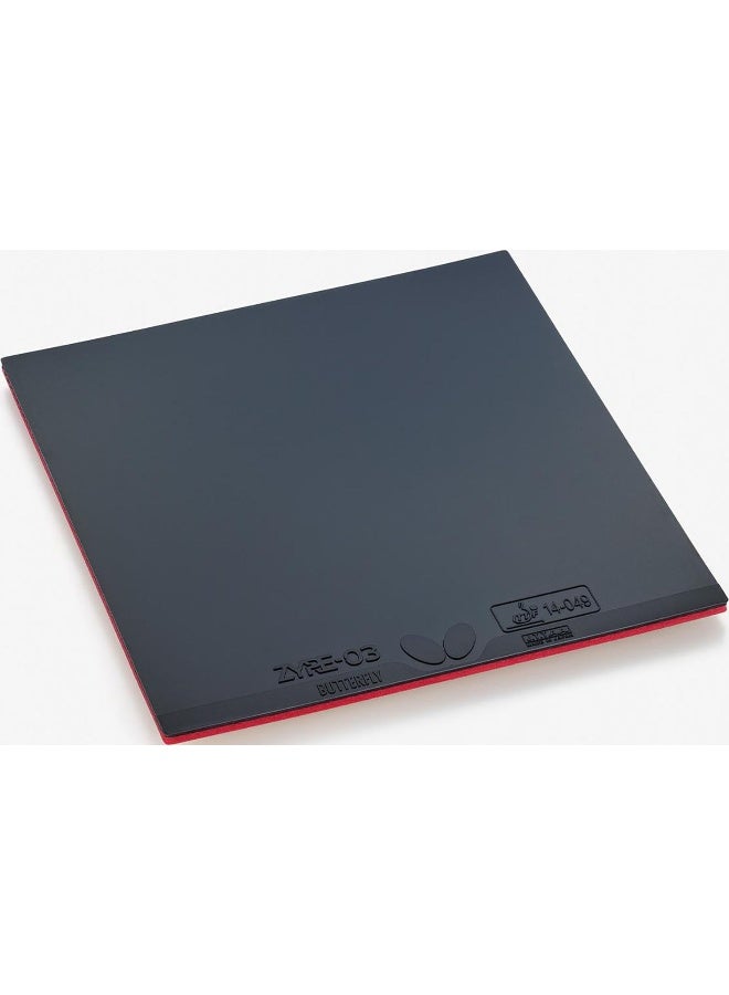 Butterfly Zyre 03 Table Tennis Rubber Sheet - Black - 2.7 mm Sponge - Utilizing Ricosheet and Spring Sponge X Technologies - Made in Japan - Image 3