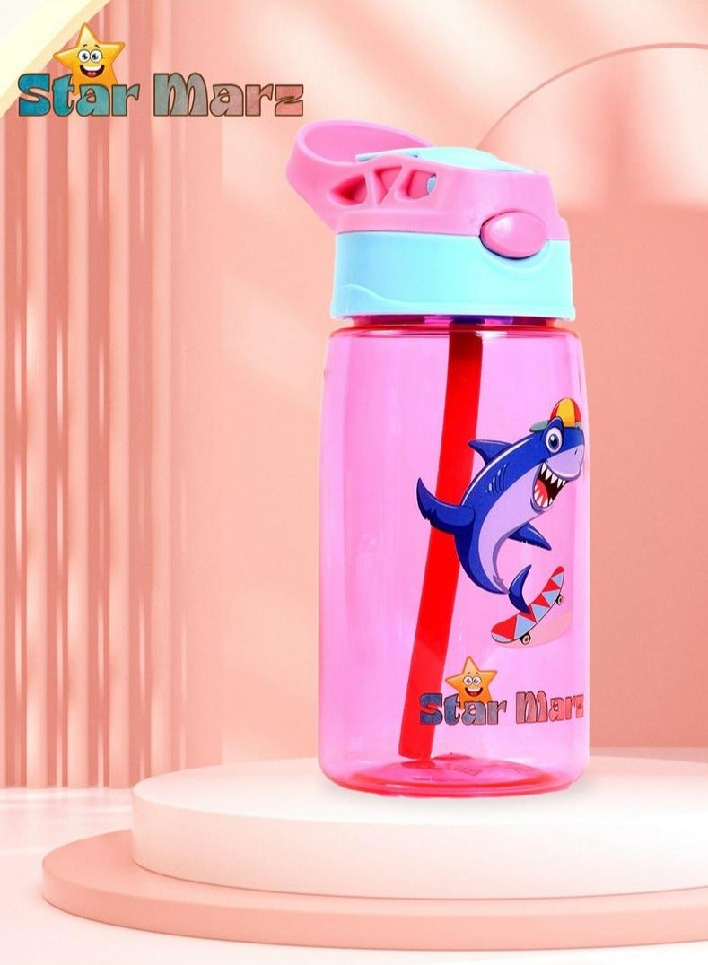 Starmarz StarMarz - Unicorn Blue Bento Glitter Lunch Box wth Plastic Water Bottle Shark (480ml) - Pink - Image 3