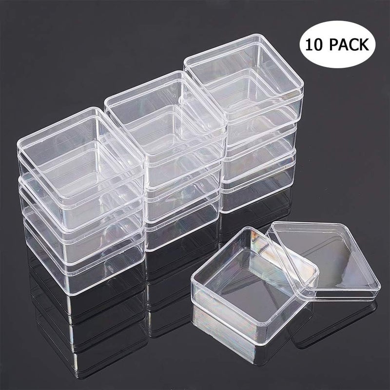 BENECREAT 10 Pack 6x6x3cm Square High Transparency Plastic Bead Storage Containers Box Case for Beauty Supplies,Tiny Bead, Jewerlry Findings and Other Small Items - Image 5